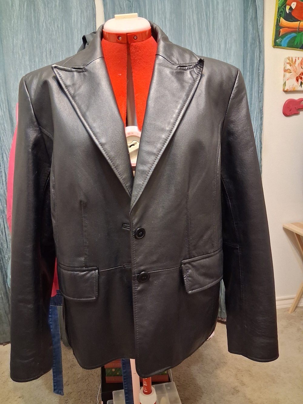 Worthington Black Leather Blazer Jacket